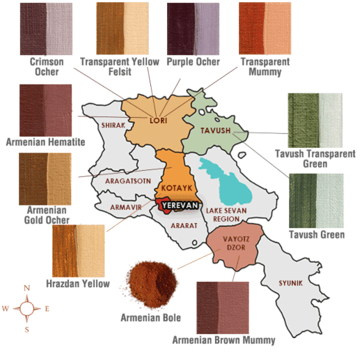 Map of Armenian Oil Colors